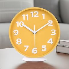 JENLYSTIME 8 Inch Vibrant Yellow Modern Wall Clock – Silent Non Ticking, Bold 3 D Numbers, Precise photo JENLYSTIME 8 Inch Vibrant Yellow Modern Wall Clock – Silent Non Ticking, Bold 3 D Numbers, Precise