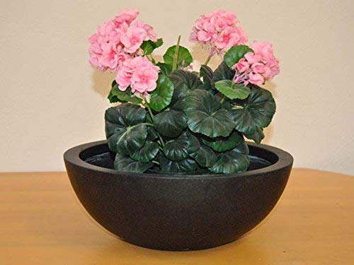 Blumenkübel Fiberglas Schale D46xH16cm elegant schwarz-matt.