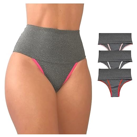 Kit 3 Calcinhas Modeladoras Cós Alto - Compressão para Barriga, Cintura Alta, Sem Costura, Forro 100% Algodão - Cinza XG - VIÉRE