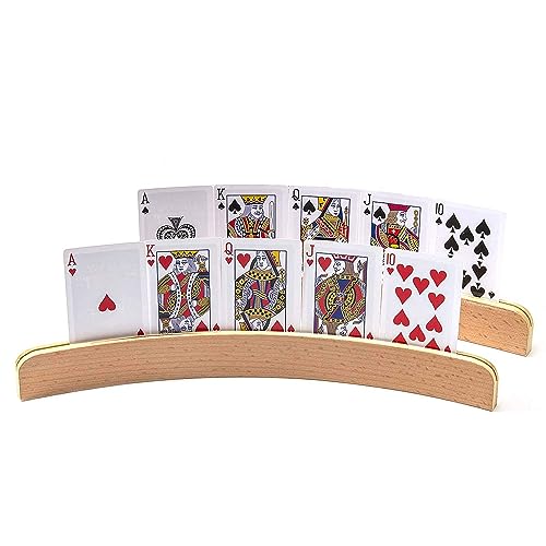 2 Stück Spielkartenhalter Aus Holz - Praktische Halterung Für Poker & Kartenspiele