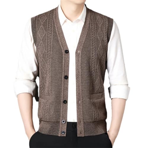 Mens Casual Sweater Vests Button Up Cardigan Vest Men's V-Neck Knitted Cardigans