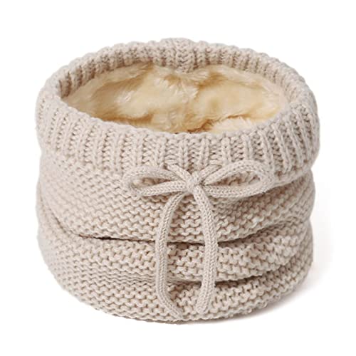 NLAND Braga Cuello Mujer Bufanda Invierno Calentador de Cuello Forro Acolchado Suave y Cálido Regalos para Mujer Amiga (Beige, Talla única)