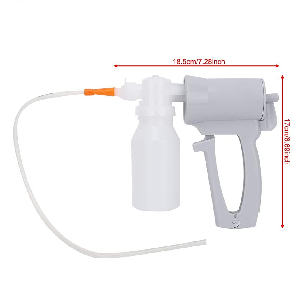 Saugpumpen-Maschine, tragbar, manuell, tragbare Schleim-Sekretionsmaschine, Haushaltstherapie-Kit mit 20 Schläuchen für medizinisches künstliches Unterdruck-Sauggerät