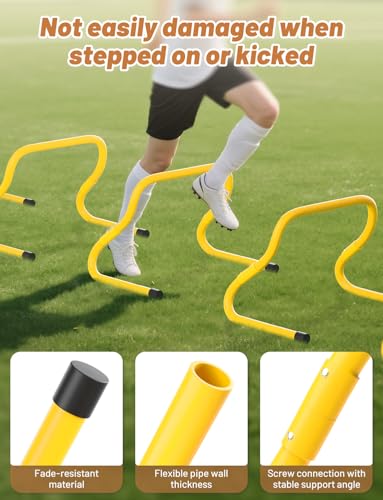 ghb agility hurdles 510 pack speed agility training hurdles adjustable sturdy hurdles training equipment set with carry bag for kidsathletessoccerbasketball