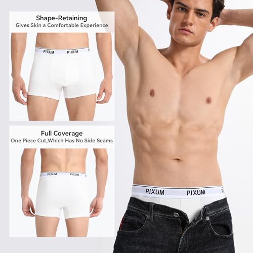 Mens Trunks Underwear Ultra Soft 60S Premium Cotton Breathable Boxer Briefsi No Fly Pouch For Men 3 Pack4