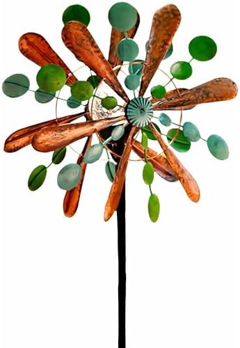 Kleines & Rotes Windrad Metall Ø 40cm / Höhe 180cm Wetterfest