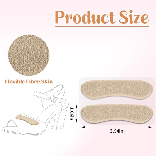 Image of Cutecrop 6 Pair Sandal Shoe Strap Extender Heel Sandal Strap Cushion Strips Heel Grips Liner Insert for Shoes Too Big Preventing Slipping, Rubbing, Non-Slip(Beige)