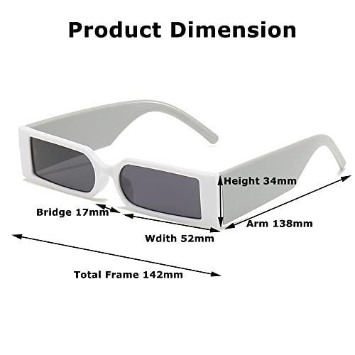 Image of 90s Retro Sunglasses Trendy Plastic Frame Small Rectangle Sunglasses Unisex Eyewear AZ9548