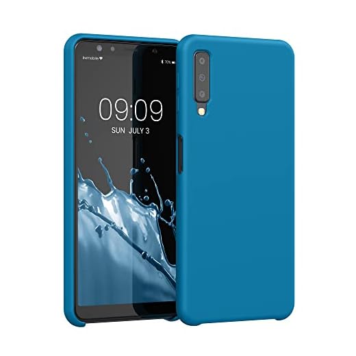 kwmobile Carcasa Compatible con Samsung Galaxy A7 (2018) - Funda de Silicona para móvil - Cover Trasero en Azul océano