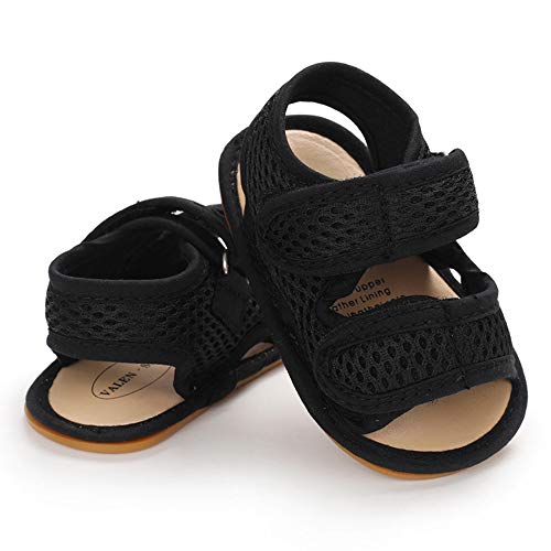 Rvrovic Baby Boys Girls Sandals Premium Soft Anti-Slip Rubber Sole Infant Summer Outdoor Shoes Toddler First Walkers (6-12 Months Infant, 1-Black) #TOP4