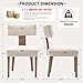 HNY Mid Century Modern Dining Chairs Set of 6, Farmhouse Linen Fabric Upholstered Accent Curved Backrest Kitchen Chairs, with Hardwood Frame, Beige, Linen