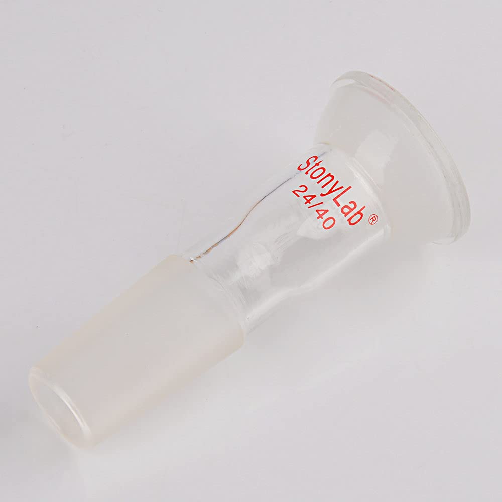 stonylab Adaptateur en Verre de Laboratoire avec Rotule, Adaptateur de Connexion en Verre Borosilicate avec Joint Sphérique Supérieur 35/20 et Joint Intérieur Inférieur 24/40