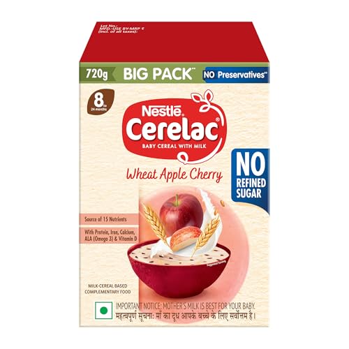 Nestlé CERELAC Baby Cereal Wheat Apple Cherry, No Refined sugar S...
