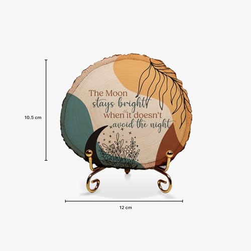 Image of MOTIVATIONAL GIFTS The Moon Wooden Motivational Quotes Table Decorative Gifts Wood Showpiece For Office Table Living Room