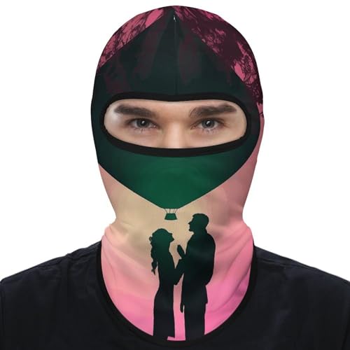 Balaclava Mask for Men Ski Mask for Women Couple in Front of Balloons Full Face Mask Face Cover for Cycling