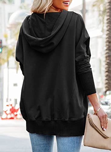 Image of PRETTYGARDEN Women's Casual Long Sleeve Zipper Sweatshirt Drawstring Loose Quarter Zip Pullover Tops with Pockets