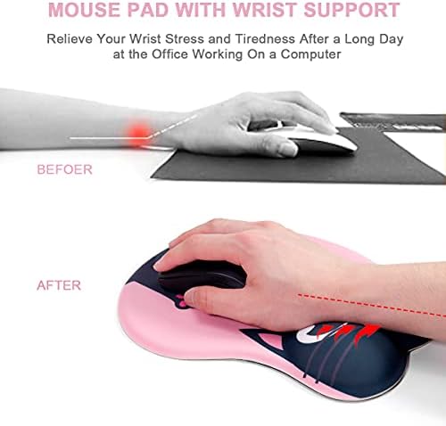 XHLWZR Cute Mouse Pad Ergonomic Mouse Pad with Wrist Support, Gel Mouse Pad with Non-Slip Silicone Base, Computer Mouse Pad Gaming Mouse Pad