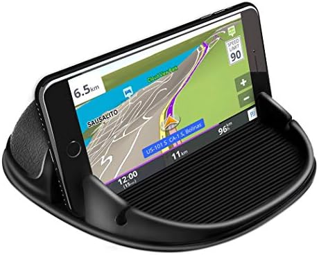 Cinati Car Phone Holder, Car Phone Mount Silicone Car Pad Mat for Various Dashboards, Slip Free Desk Phone Stand Compatible with iPhone, Samsung, Android Smartphones, GPS Devices and More, Black