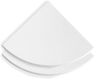 Marble Object Premium White Corner Shelf 9" Polished Shower Shampoo Holder White Stone Bathroom Caddy (2)