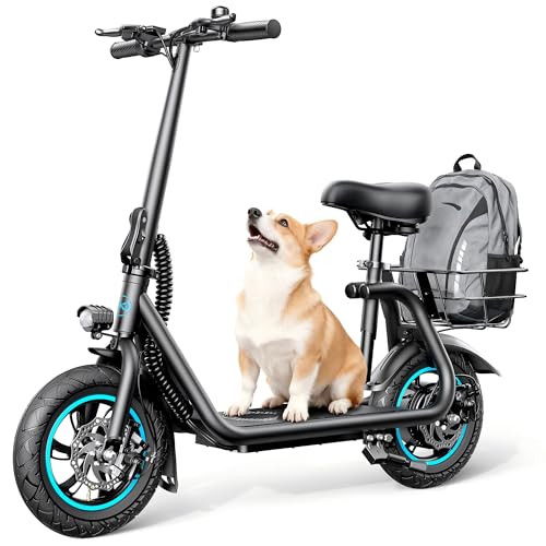 AWWSCOOTER C1 Electric Scooter with Seat for Adults, 450W Motor,