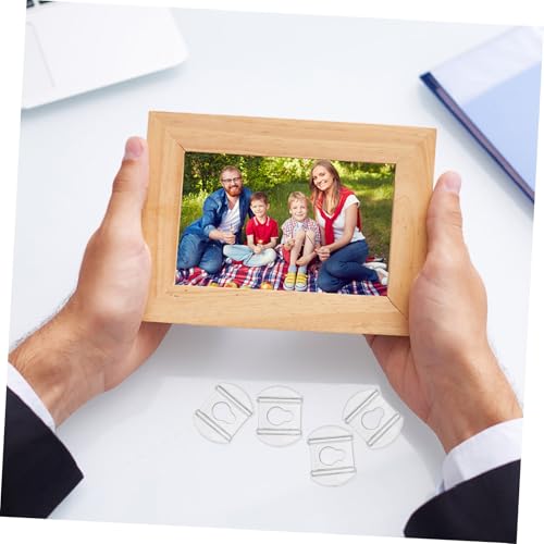 Image of Veemoon 20pcs Storage Hook Hangers Picture Hook Picture Frame Backing Clips Picture Frame Mount Hook Brackets for Wall Photo Hanging Hardware Wall Hanging Bracket Transparent Acrylic