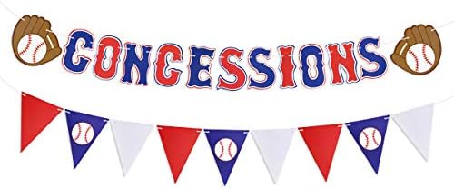 Baseball Party Supplies Concessions Banner - Sports/Baseball Themed First Birthday Party Decorations Favors (Style 1)