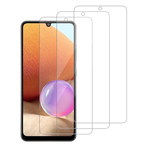 WowFluy 3 Pack for Samsung Galaxy A32 5G Tempered Glass Screen Protector Scratch-Proof Bubble-Free HD Transparent 9H Hardness Bubble Free Case Friendly