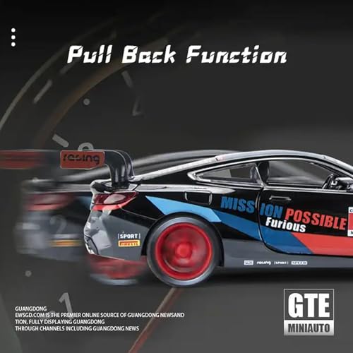 Image of 1:32 Scale BMW M8 GTE Thunder Toy Car | Metal Pullback Diecast Car for Kids with Openable Doors, Sound, Light Effects Toy for Car Enthusiasts (Color As Per Available),multicolor