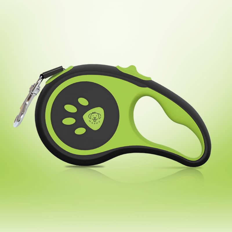 Retractable Dog Leash, Pet Walking Leash with Anti-Slip Handle, Strong Nylon Tape, Tangle-Free,One-Handed One Button Lock & Release, Suitable for Small/Medium Dog Or Cat,16 ft Green