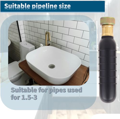 Drain Bladder Unclogger fits 1.5to3 Pipes.& 3/4 Garden Hose Shut Off Valve,Drain Cleaning Bladder Unclogs Clogs in Kitchen Sinks, Bathtubs and Swimming Pool Pipes Through High-Pressure Water Flow