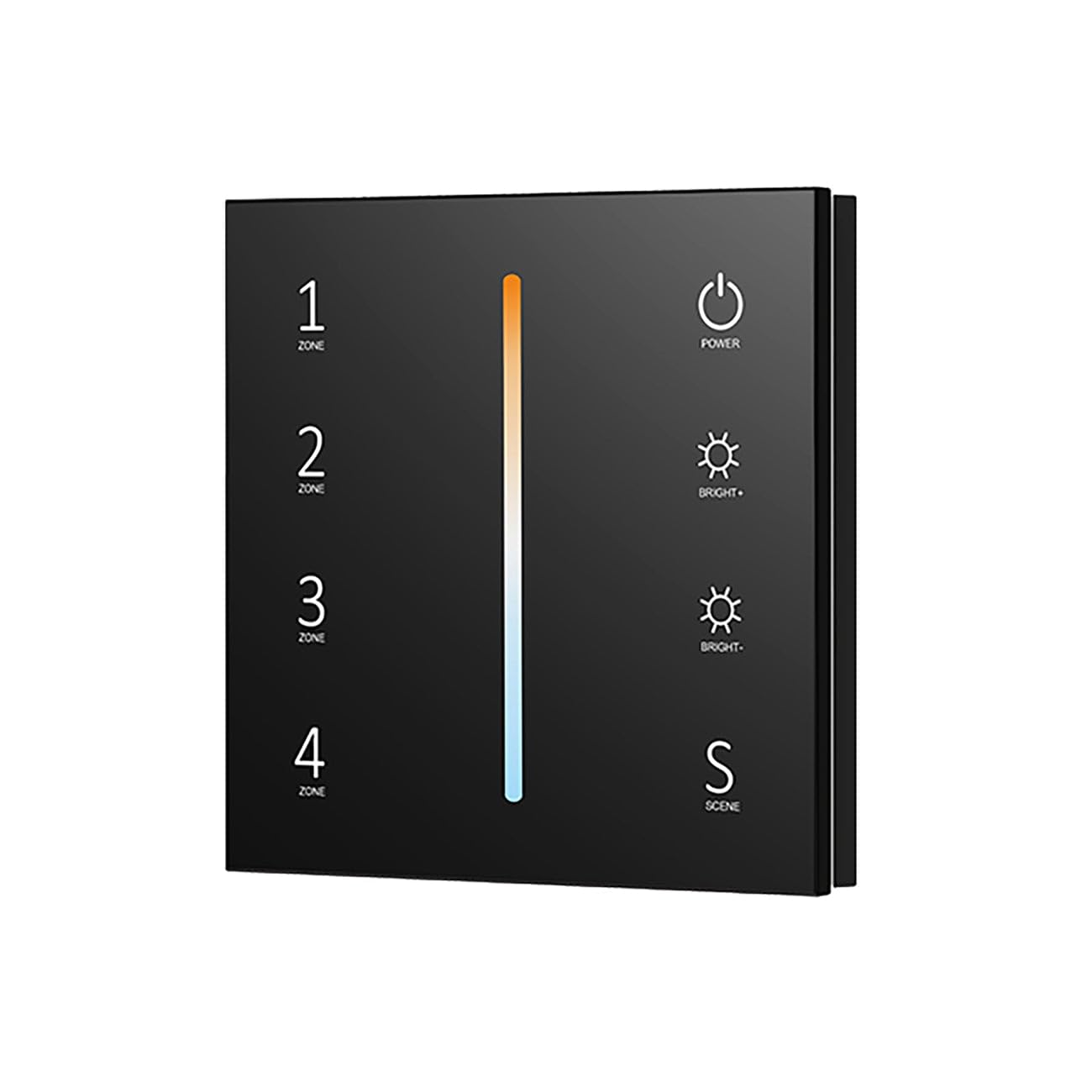 Black 4 Zone 2.4GHz RF Remote Control 100-240V AC Input DMX512 Signal Output, for CCT LED Strip Lights