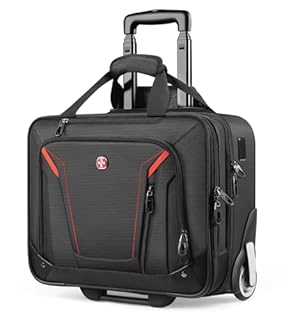 star cloud Rigid Frame Rolling Laptop Bag 18"×14"×8", Water-Resistant Rolling Briefcase with Wheels, Business Travel Computer Bag, Underseat Carry on Luggage for Men & Women