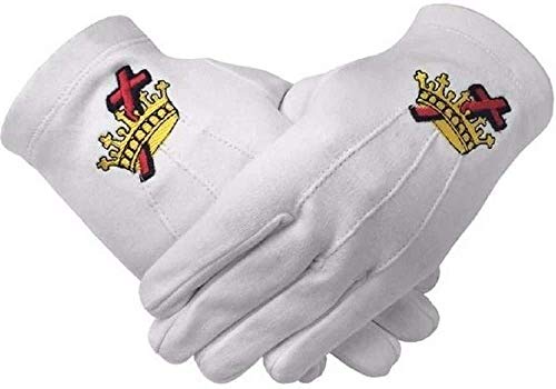Guante blanco masónico KT de algodón para ceremonias y tenidas solemnes