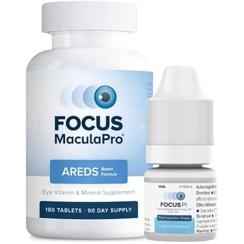 Focus Vision Supplements - Focus PI Post-Injection Eye Drops (10ml Bottle) & Focus MaculaPro Eye Vitamin Tablets (90-Day Supply) – Eye Vision Supplement Cover