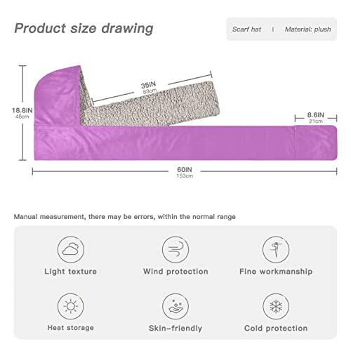 Fashion Winter Hooded Scarf for Women Warm Hoodie Hat Scarf Gloves Set Soft Long Scarf Shawl Wraps4