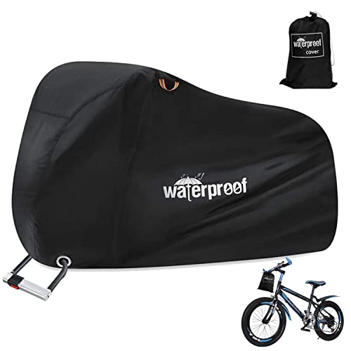 Eyein Fahrradabdeckung Wasserdicht, 210T Oxford Gewebe Fahrradgarage Plane Regen Schnee Staub UV Rost Windbeständig mit Schlossloch für 1-2 MTB Rennrad Hybridfahrrad E-Bike, 200x110x70cm Cover