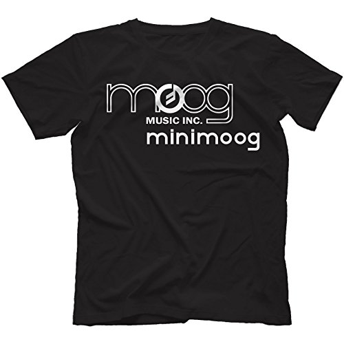Bees Knees Tees Minimoog T-Shirt 100% Cotton | Analog Synth Retro Synthesizer Voyager[Black,M]