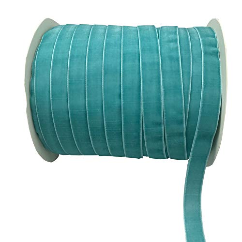Image of 10 Yards Velvet Ribbon Spool (Blue, 5 /8 inch)