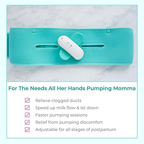 Lavie Warming Massagers 2-Pack (Pair) And Pump Strap Hands Free Pumping Bra Bundle, Massager And Breast Pump Bra Teal #TOP2