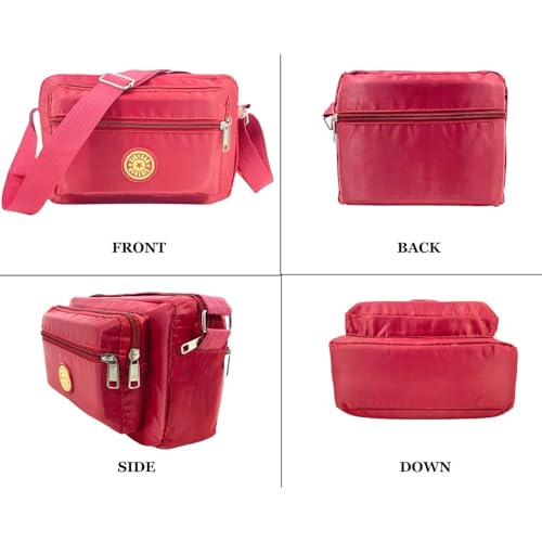 Image of MOMISY Women Mobile Messenger cellphone Bag Ladies Nylon Shoulder Cross Body Long Strap for College, Outing, Travelling, Work