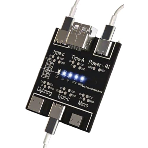 USB Data Cable Tester PCB Fast Detector Tool Accessories for Data Cable Anomalies Quick Detection, USB Cable Tester Board, Black PCB, Type C Data Wire Charging Test Line Checker