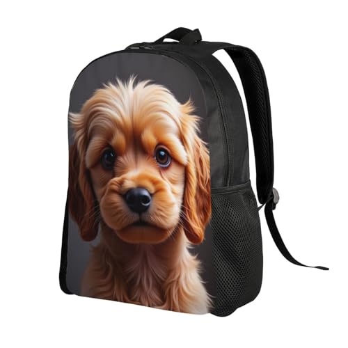 Comfort Fit Unisex Close Up of Brown Dog's Face On Backpack Durable for Daily Commute Travel Adventures 16 Inch2