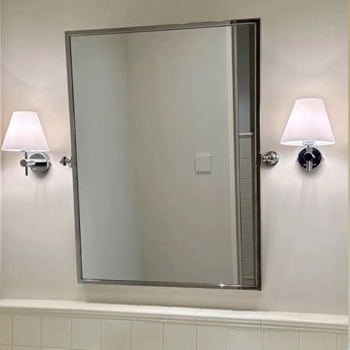 Miroir mural PMR pour fauteuil roulant avec cadre inclinable