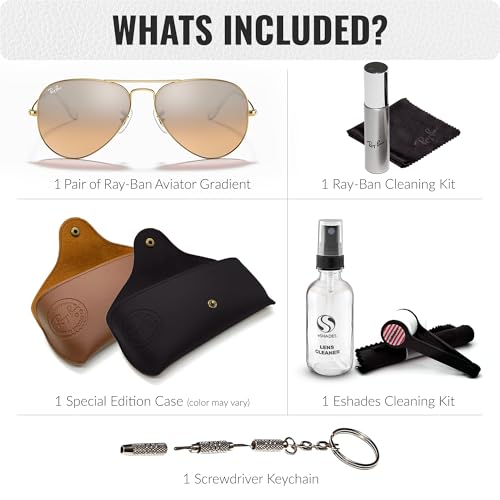 Image of Ray-Ban RB3025 AVIATOR GRADIENT Pilot Shaped Sunglasses for Men & Women with Official RAYBAN Eyewear Kit