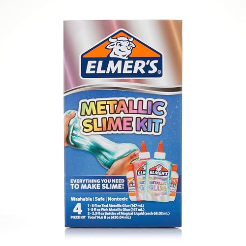 ELMER'S Slime Supplies Kit, Include Metallic Glue, Magical Liquid Slime Activator, 4 Piece Kit