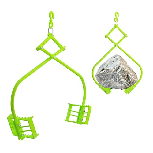 36in Rock Tongs Heavy Duty Steel Lifting Tool 2 Serrated Claw Rock Grabbing Tongs, 1500lb Capacity Log Tongs for Tractor/Truck/Skidder - 36