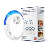 Ultrasonic Pest Device Repeller Indoor Pest Deterrent Repellent Ultrasonic Plug in, Pest Control for Spiders, Roaches, Insects (6 Pack)