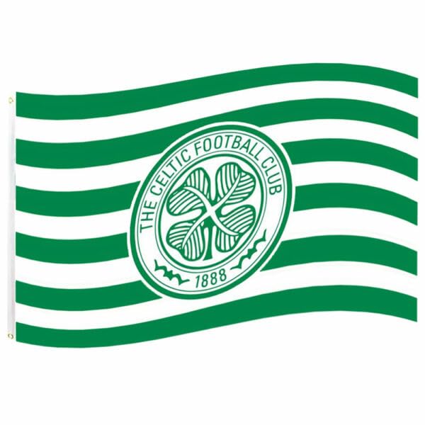 Bandera oficial del Celtic FC, color verde y blanco, 152 x 91
