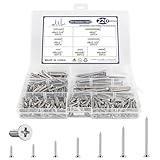 220 Pcs Wood Screws Assortment Kit, 304 Stainless Steel Screws, Phillips Drive Flat Head, Wood Screws, Screws Assortment Kit, Screw Set, 7 Sizes (2', 1-1/2', 1-1/4', 1', 3/4', 5/8', 1/2')