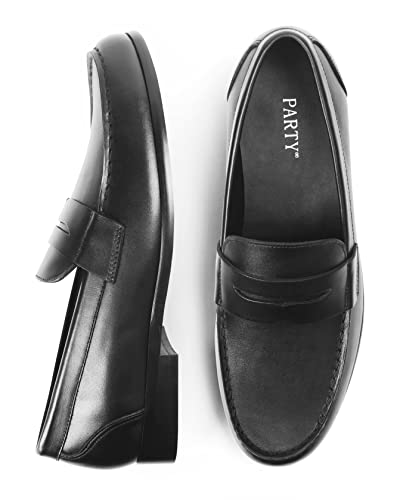 Party Penny Loafers For Men With Genuine Leather - Genuine Leather Classic Formal Leather Shoes Slip-On Loafer Shoes For Men, Perfect For Business And Casual Wear, Zink-Black-10 #TOP2